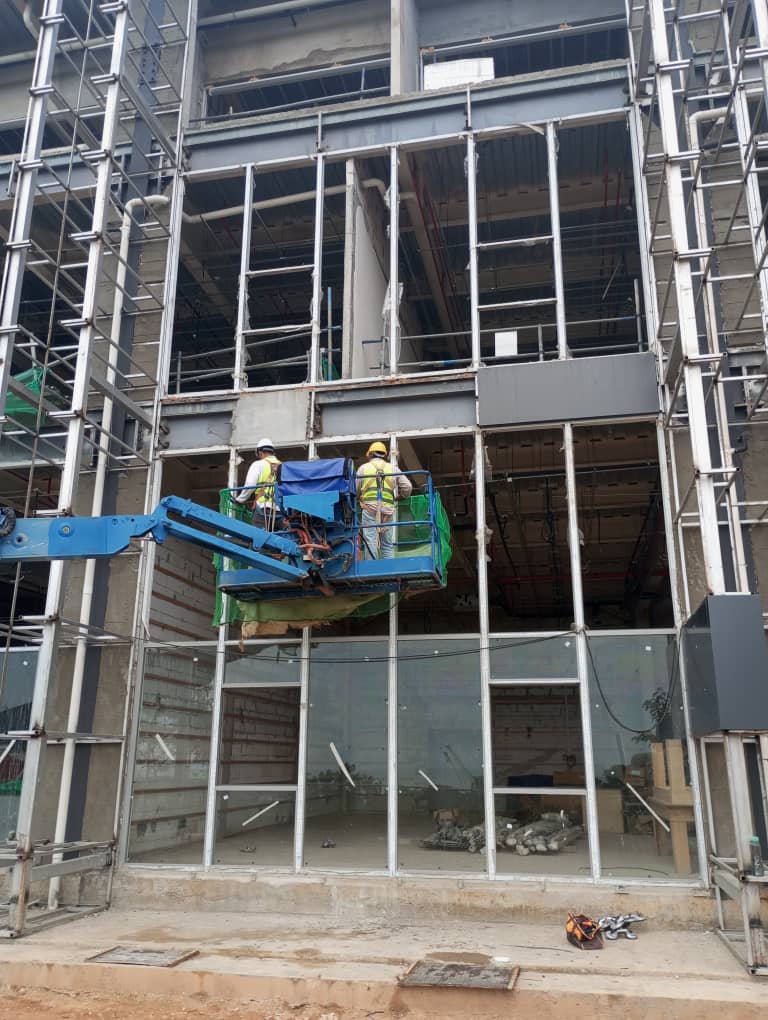 Construction professionals at work